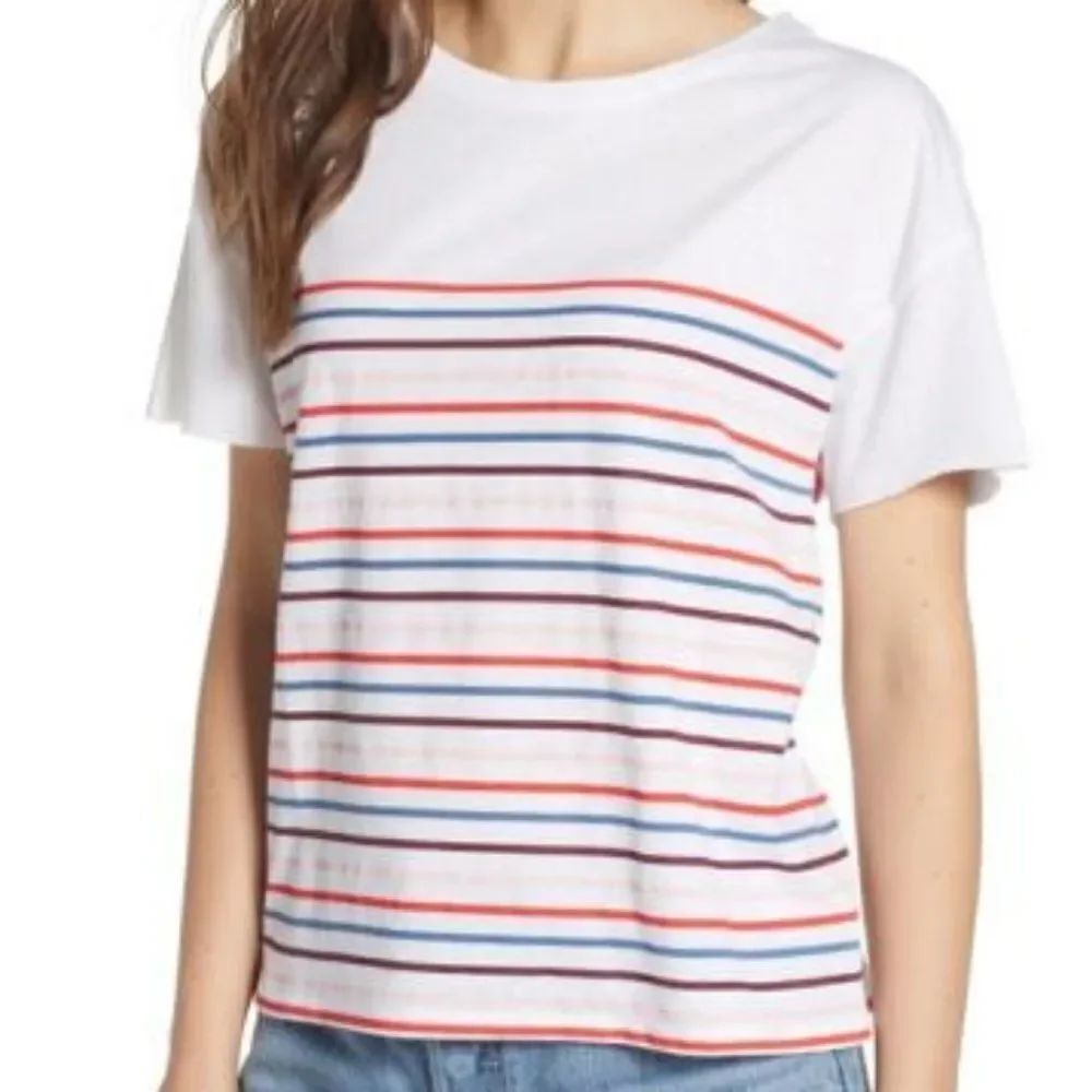 Socialite Placed Stripe Tee sz Small